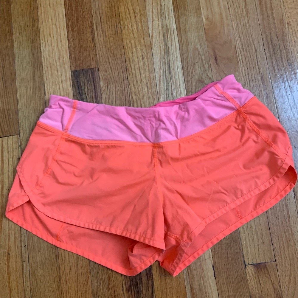 Lulu Orange and Pink Speed Shorts